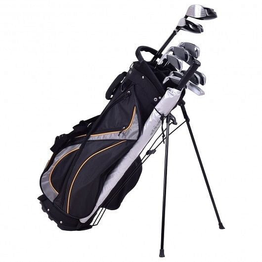 9 inch golf stand bag with 7-way divider dual straps and multiple storage pockets