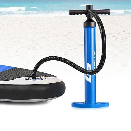 Double action SUP hand pump with pressure gauge, sturdy aluminum body, and wide anti-slip base — view 5