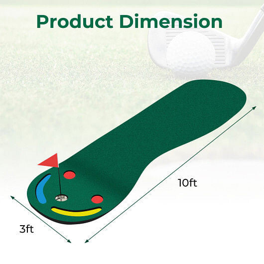Golf putting green set with training cup, flag, and built-in hazards on a true-roll surface — view 4