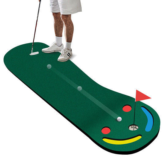 Golf putting green set with training cup, flag, and built-in hazards on a true-roll surface — view 5