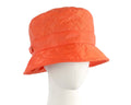 Orange weatherproof bucket hat with cozy fleece lining, ideal for winter golf and outdoor casual wear