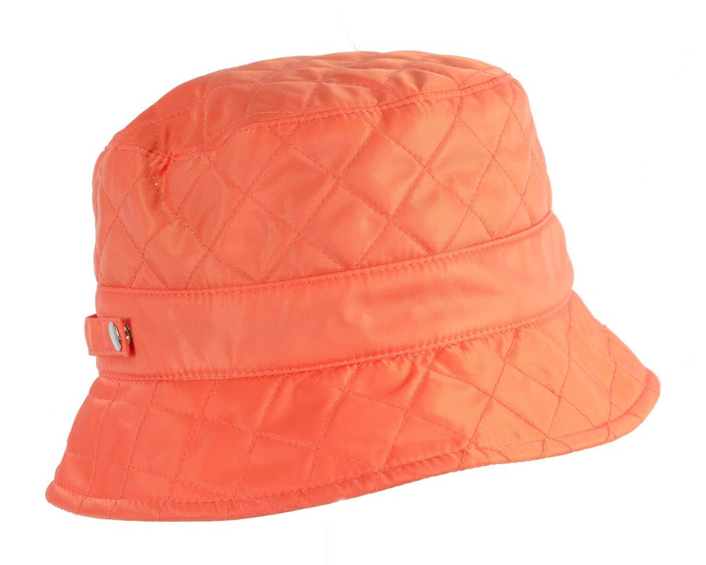 Orange weatherproof bucket hat with cozy fleece lining, ideal for winter golf and outdoor casual wear — view 2