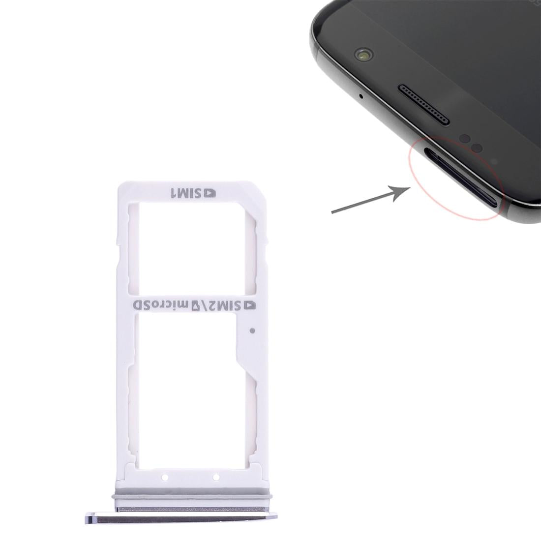 Replacement SIM and Micro SD card tray for Samsung Galaxy S7 in durable solid material — view 5