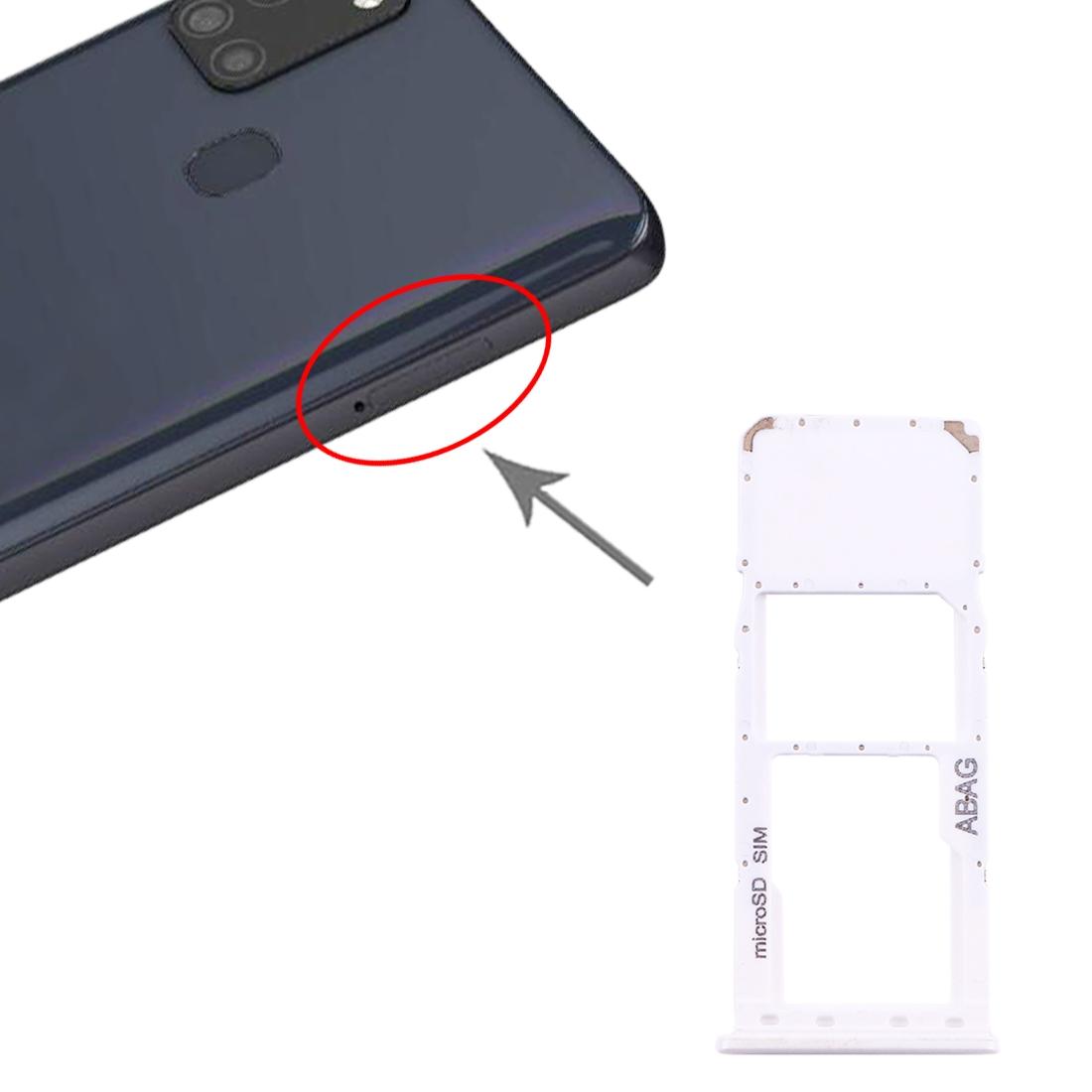 Black replacement SIM and Micro SD card tray for Samsung Galaxy A21S smartphone — view 5