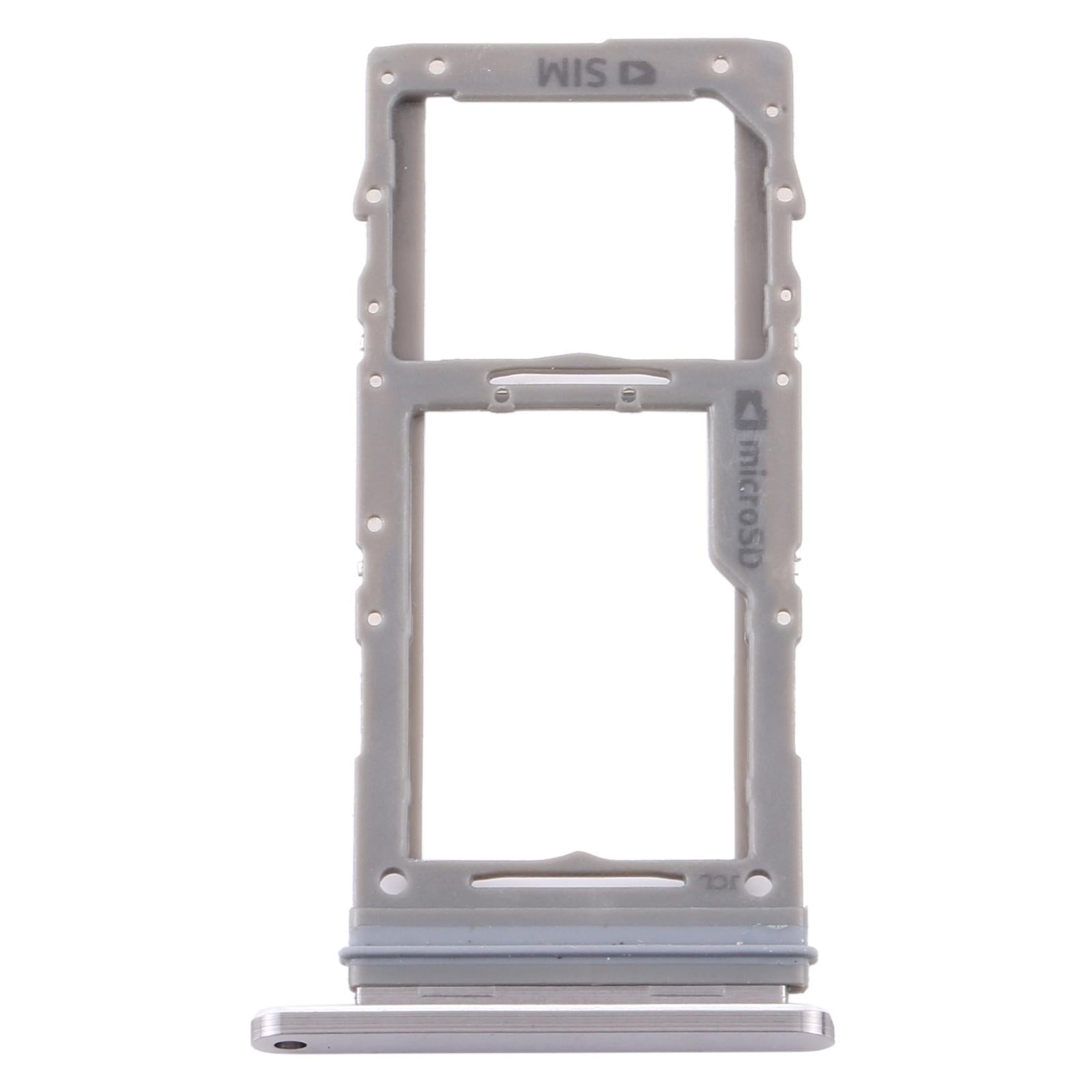 Replacement dual SIM and Micro SD card holder tray for smartphone on plain background