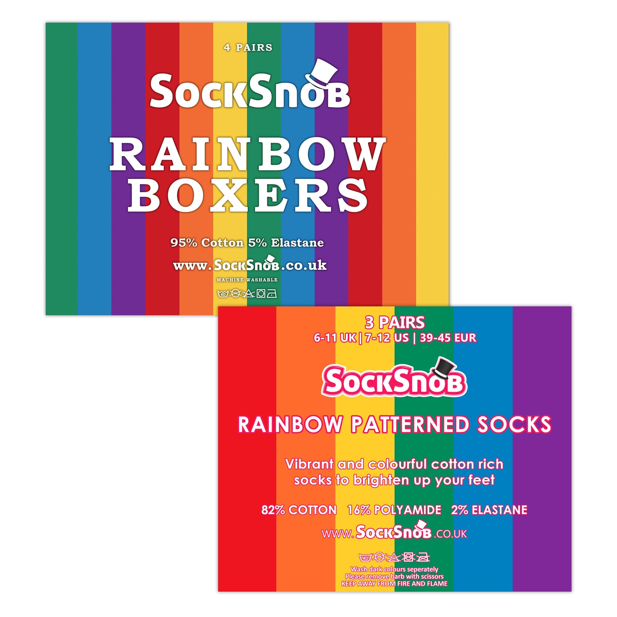 Men's vibrant rainbow striped novelty socks and matching comfortable boxers set multipack boxers set multipack — view 2