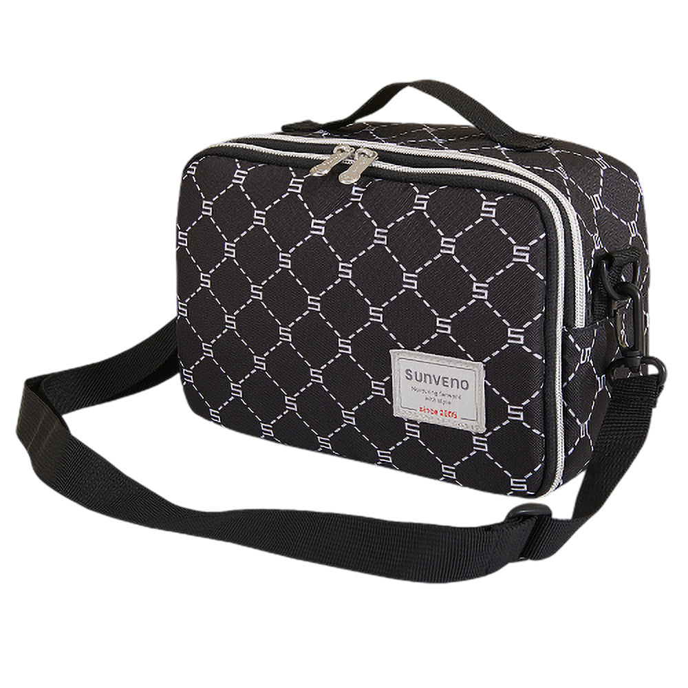 Portable diaper changing bag and fold-out waterproof mat attached to a baby stroller