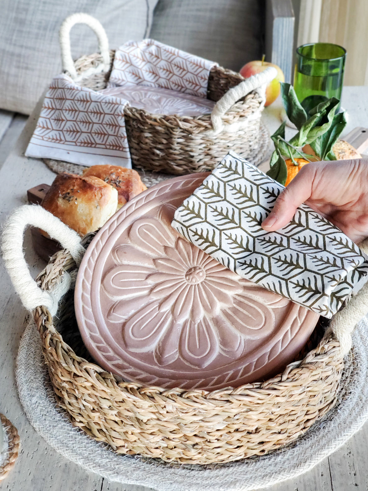 Bread Warmer & Basket - Vintage Flower-4