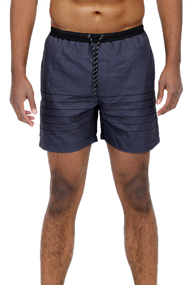 Striped swim shorts for men, regular fit with mesh lining and pockets, lightweight summer swimwear