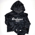 KINDNESS ROCKS HOODIE CROP SWEATSHIRT | BLACK CAMO-1