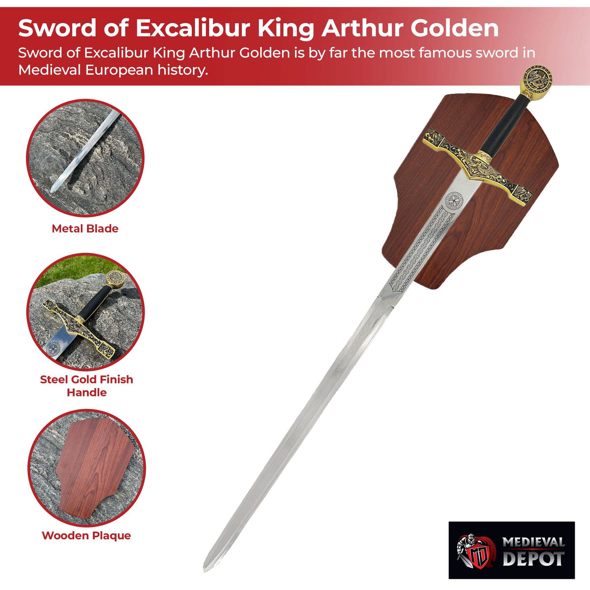 Sword of Excalibur King Arthur Golden-2