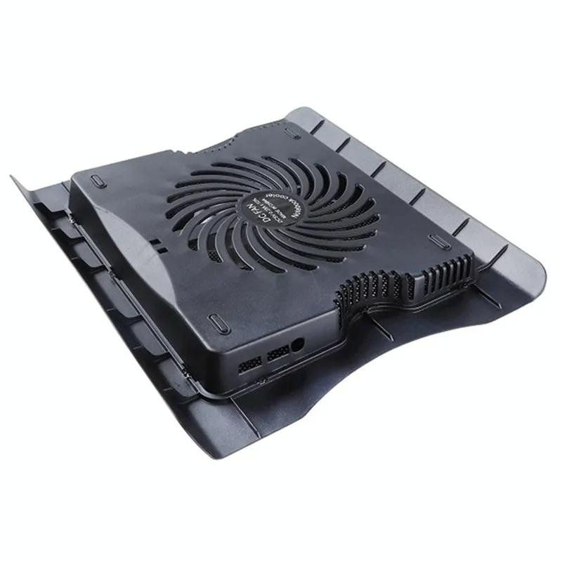 Gaming laptop stand with built in LED cooling fan providing stable ergonomic support on desk — view 4