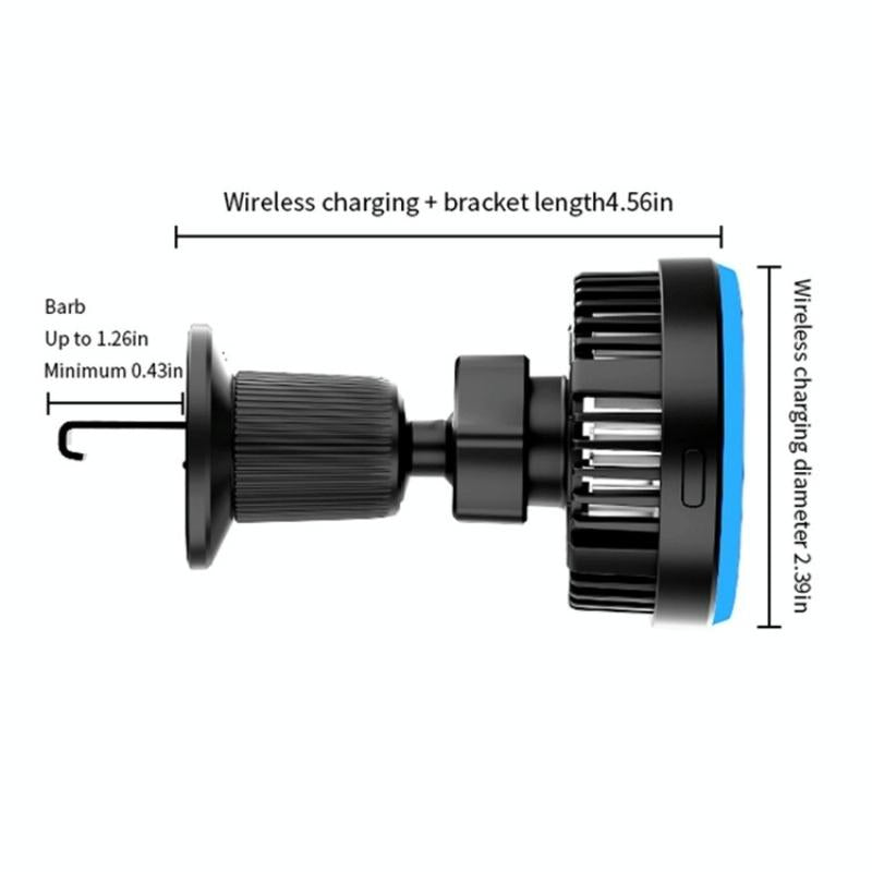 NNEIDS magnetic wireless car charger with colorful RGB lighting and air outlet mounting bracket — view 5