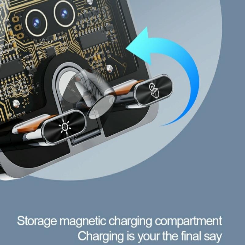 NNEIDS transparent black wireless car charger with automatic infrared sensor aluminum mounting bracket — view 5