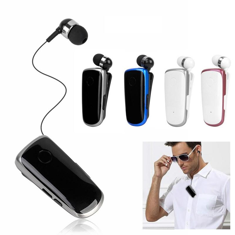 NNEIDS Wireless Bluetooth In-Ear Earphone With Vibrating Alert And Hands-Free Clip - Rose Red
