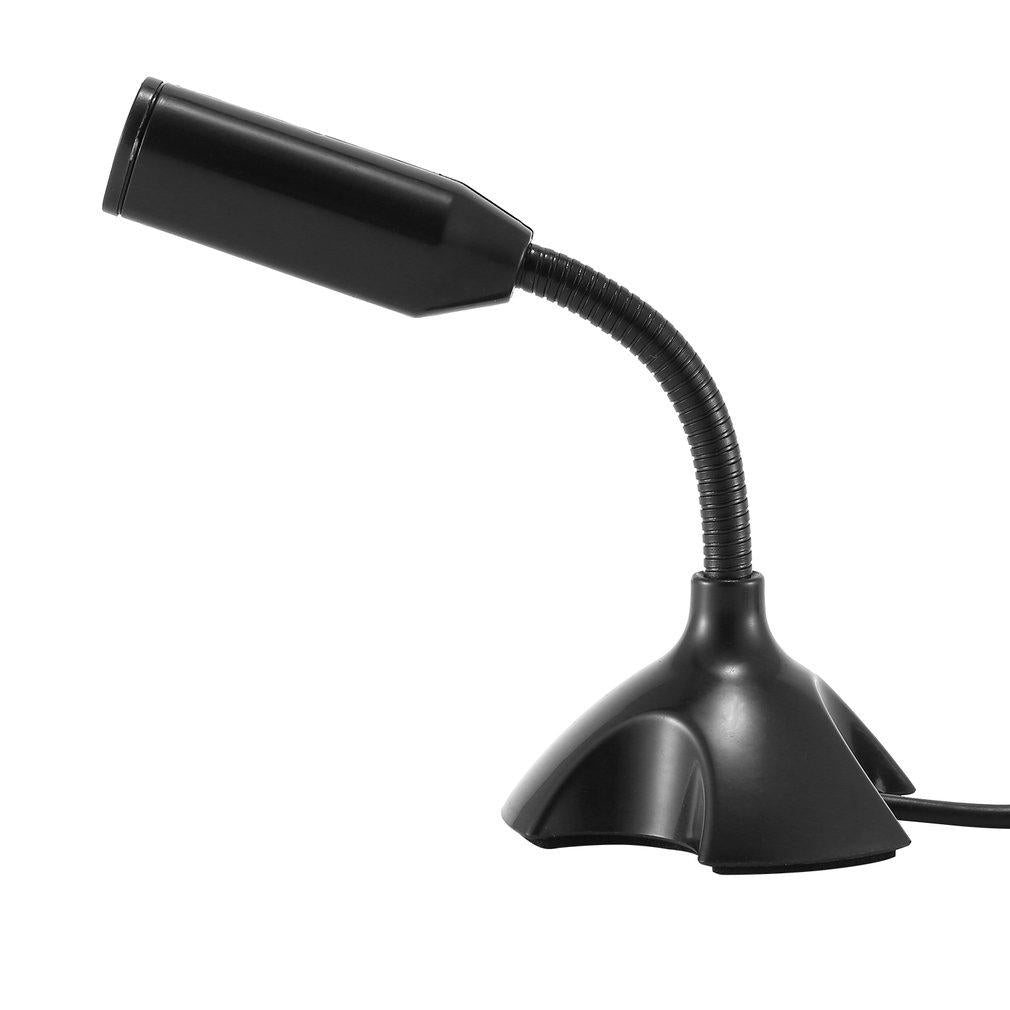Black NNEIDS mini USB microphone with flexible gooseneck stand for desktop computer recording — view 5