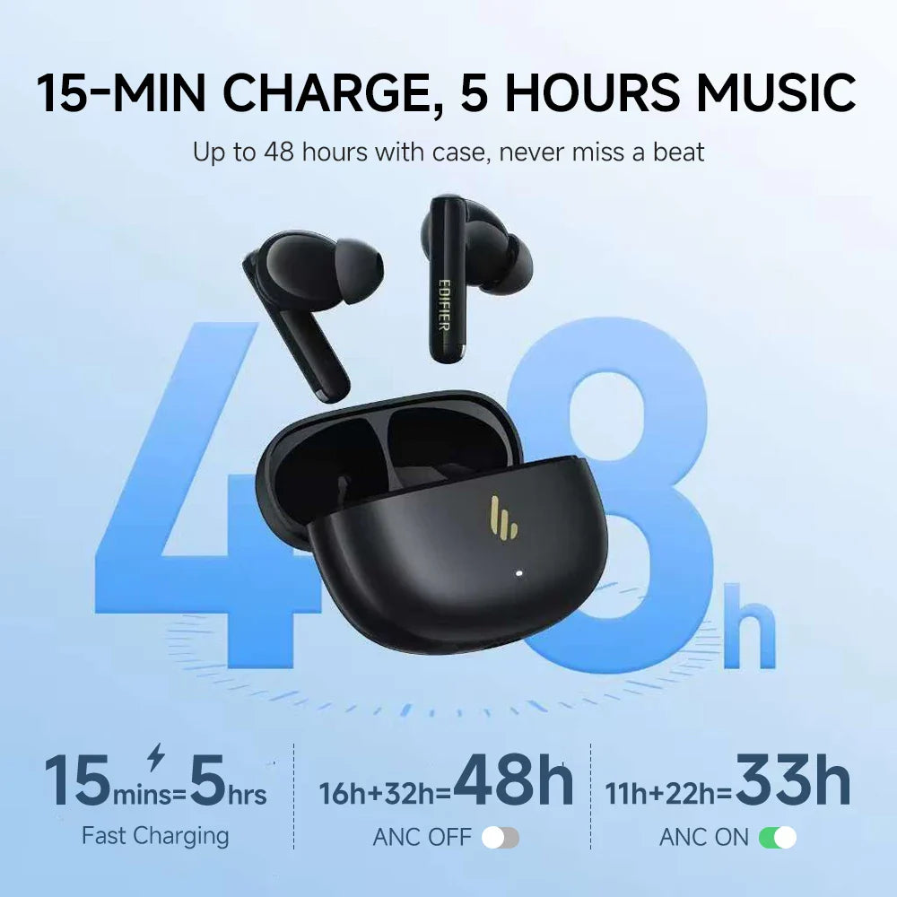 NNEOBA noise cancelling TWS Bluetooth earbuds with compact charging case and antibacterial ear tips — view 4