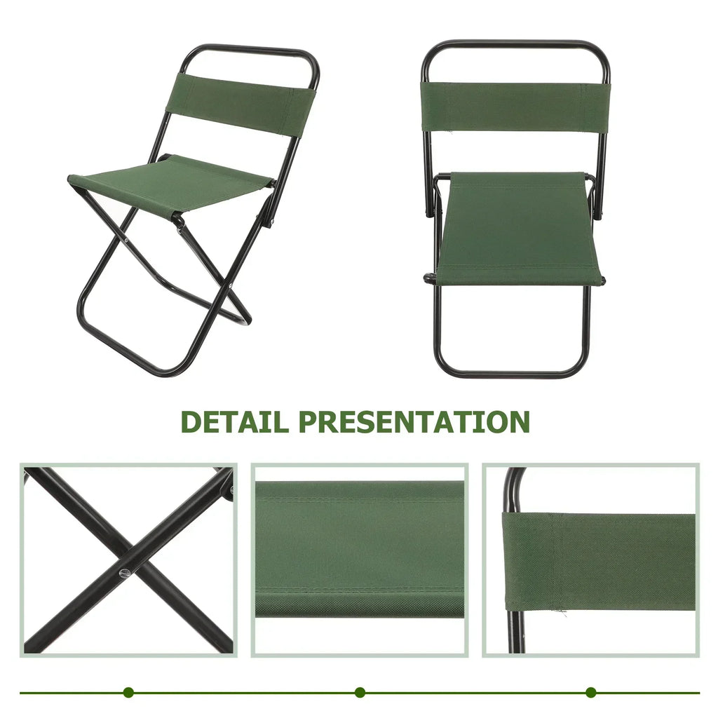Portable camping folding chair with sturdy steel frame and breathable cloth fabric for outdoor relaxation — view 2