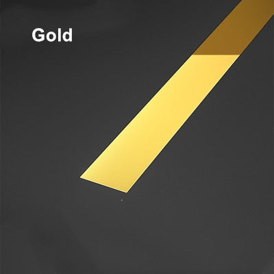 Gold stainless steel mirror wall sticker roll with self adhesive backing for modern DIY home decor — view 4