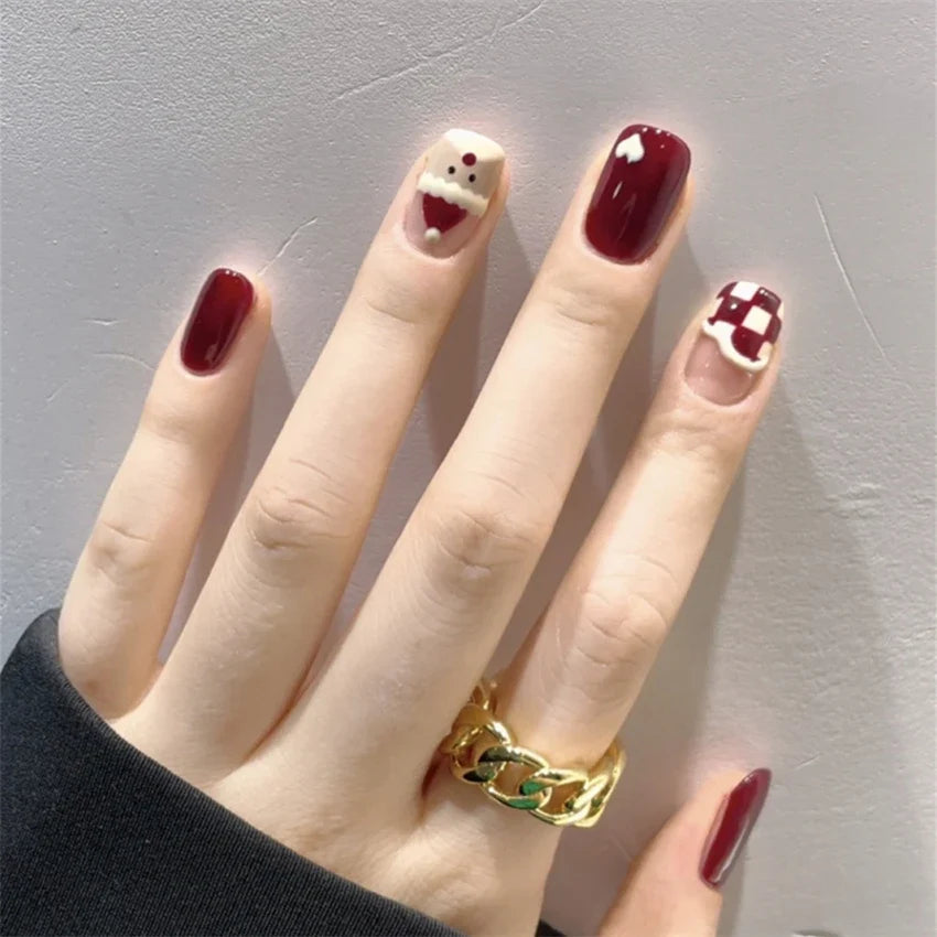 White Small Flower Acrylic Press-On Nails-32