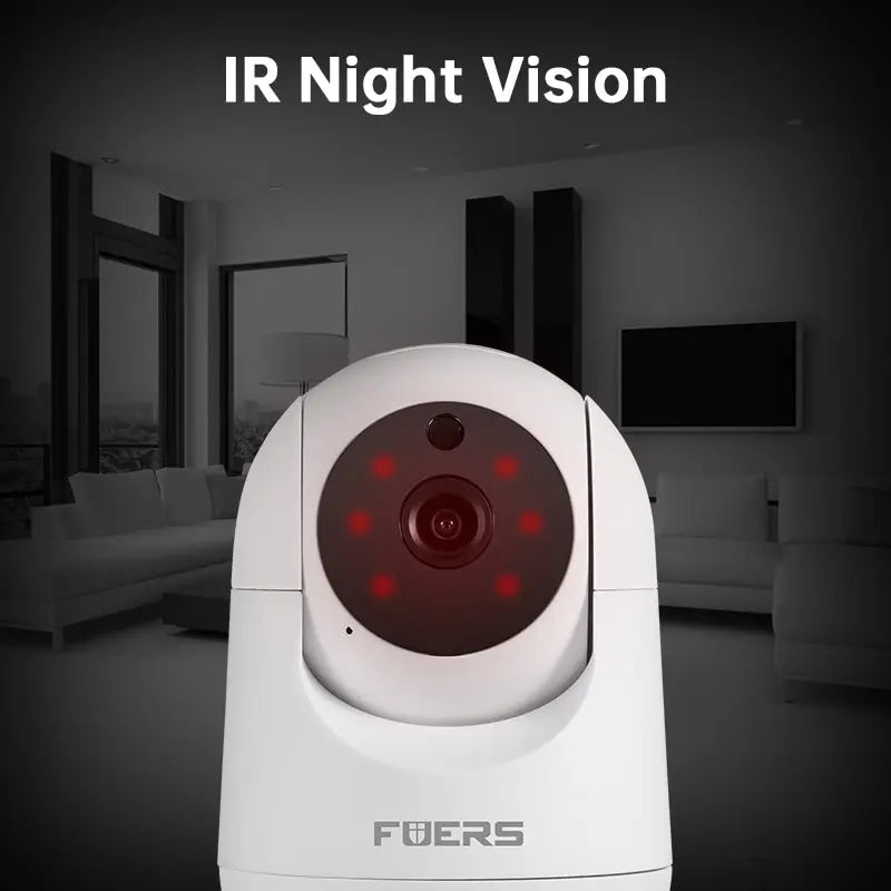Smart WiFi baby monitor camera with compact white design and rotating lens for nursery — view 5