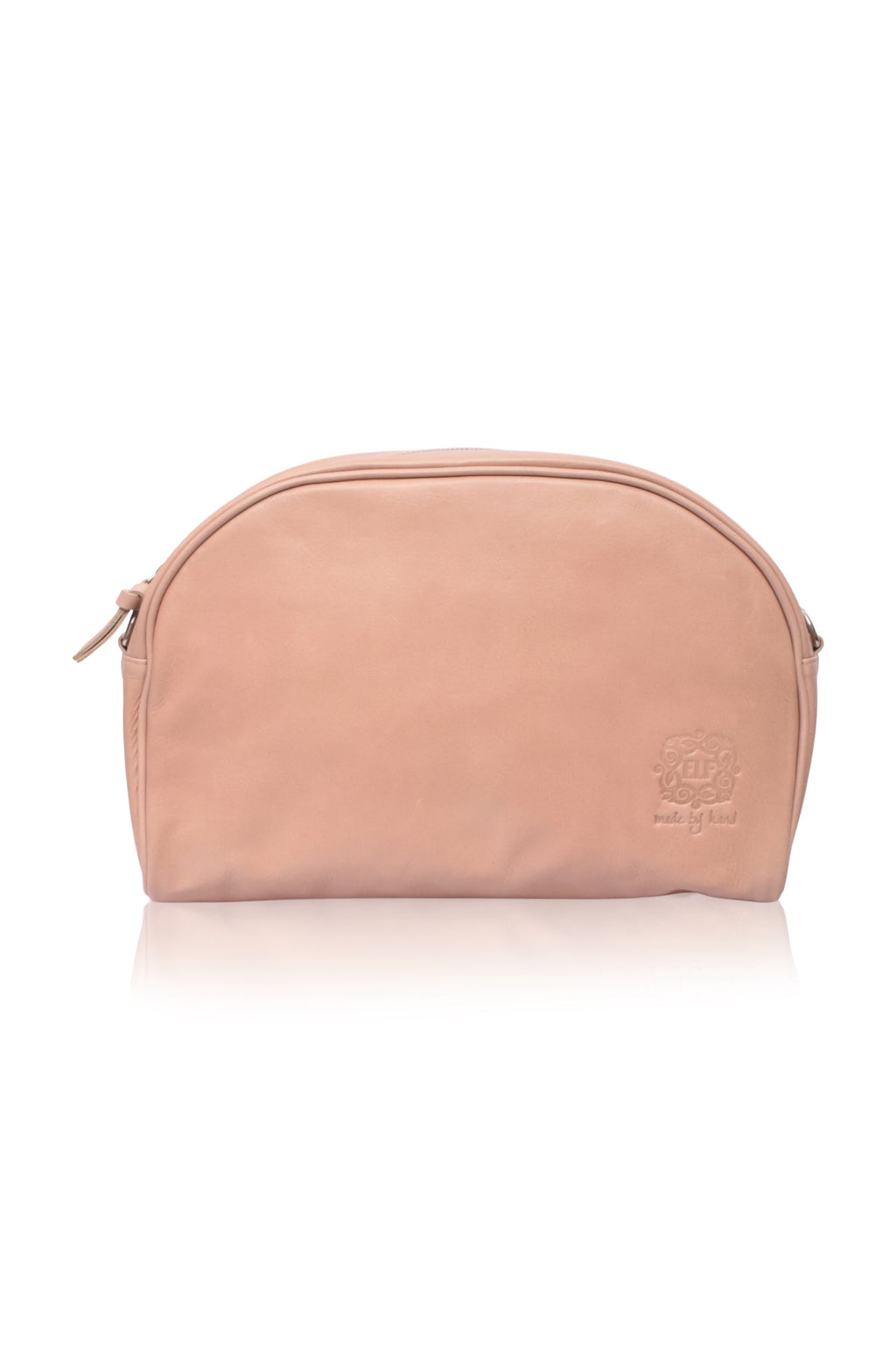 Sabine leather handbag, neutral beige genuine leather crossbody bag with adjustable strap. — view 3