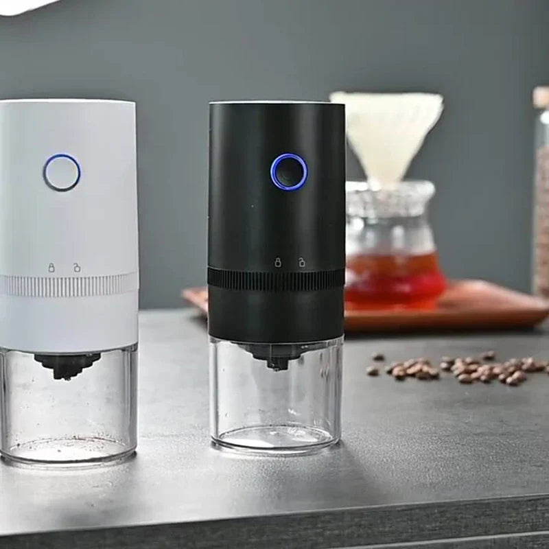 Sleek black portable USB rechargeable burr coffee grinder for espresso and french press — view 5