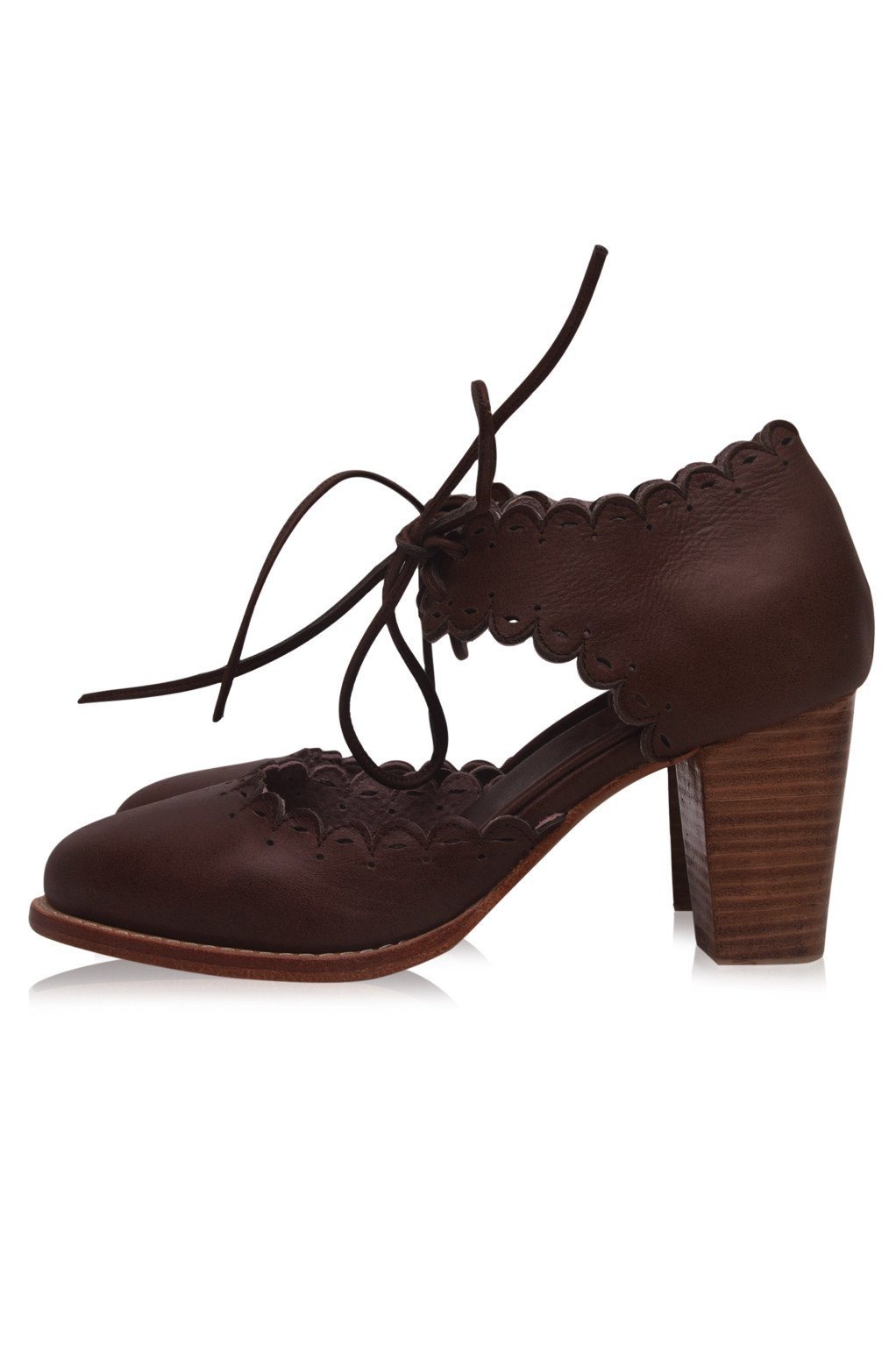 Dance Queen Scalloped Leather Heels-7