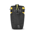 Insulated handlebar tool bag in bright yellow durable nylon, mounted on a road bicycle