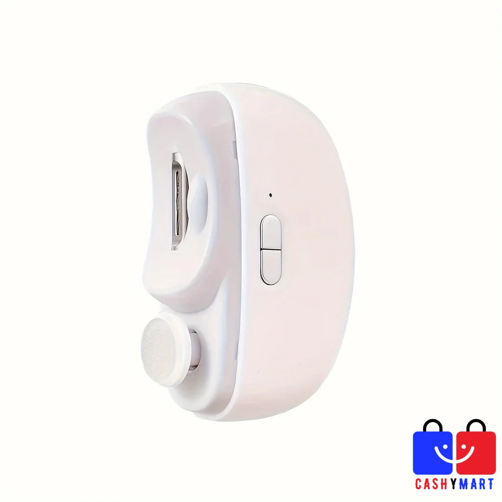 Rechargeable electric nail care kit featuring a professional clipper and smoothing buffing attachments — view 2