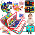Montessori toddler busy board sensory toy with colorful educational buckles buttons and zippers for travel