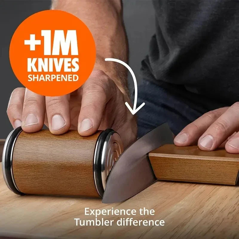 Brown Woodle rolling knife sharpener kit with diamond abrasive and aluminum alloy body. — view 2
