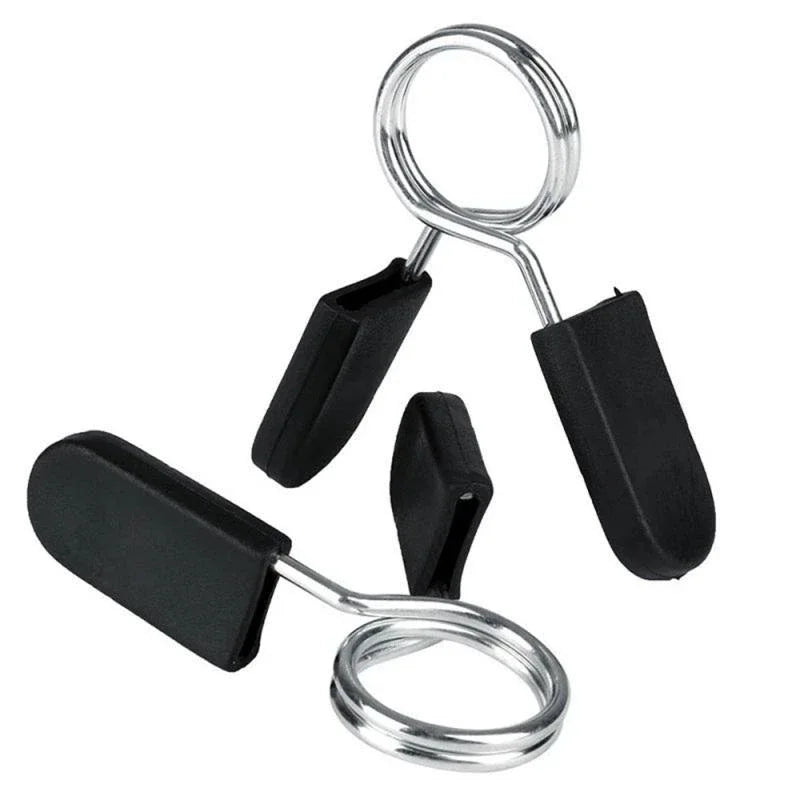Black and silver Squat and Lift Barbell Pad clamp securing weights for strength weights for training — view 2
