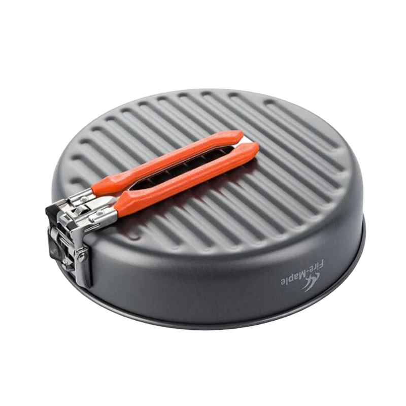Ultralight 0.9L camping frying pan with folding handle, made of hard-anodized aluminum. — view 4