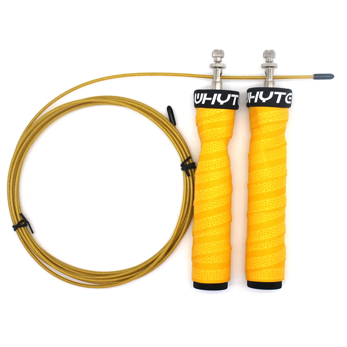 Adjustable pro crossfit speed jump rope with ergonomic non-slip grips and durable training cable