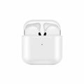 Wireless mini sports earbuds and compact charging case displaying modern touch control design