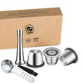 Steel reusable Nespresso pod in food-grade stainless steel for custom espresso brewing at home