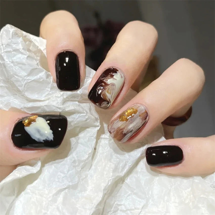 White Small Flower Acrylic Press-On Nails-63