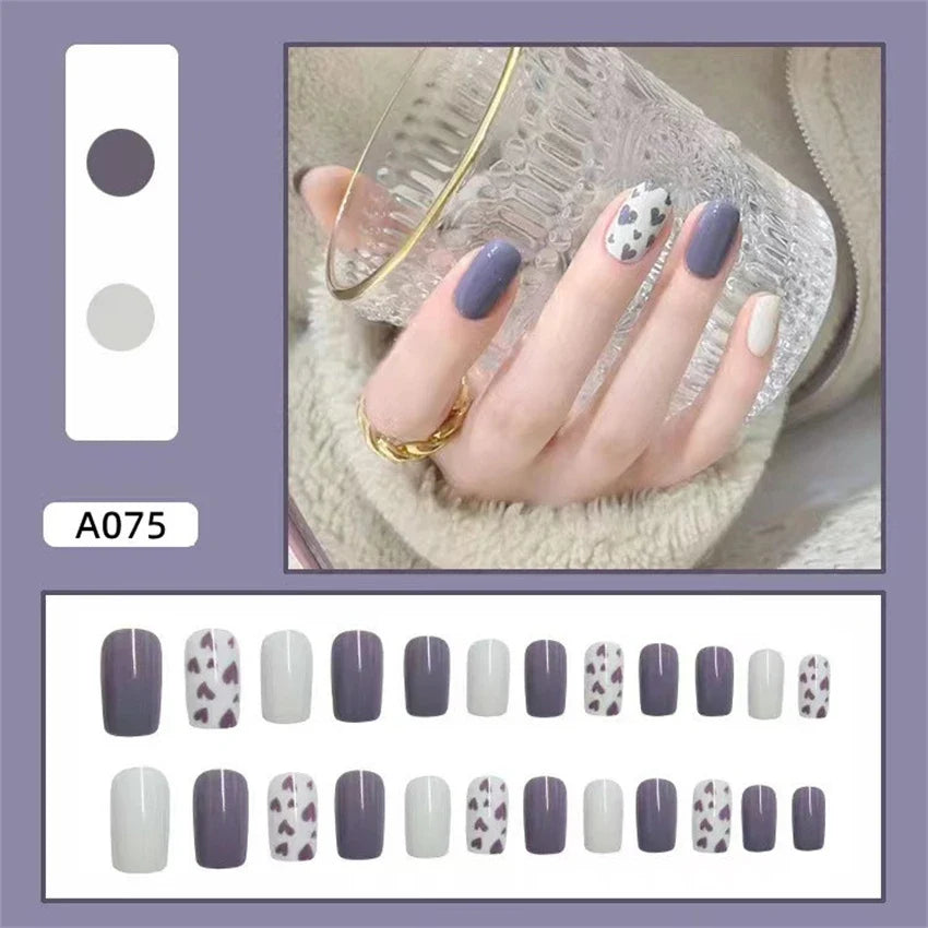 White Small Flower Acrylic Press-On Nails-41