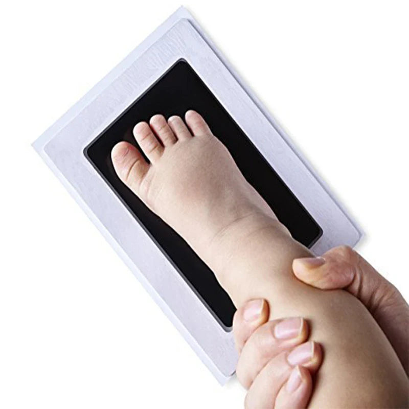 Mess-free baby handprint and footprint inkless transfer kit with two white display cards — view 4