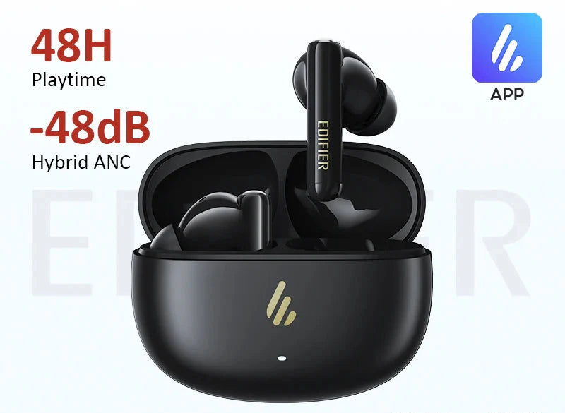 NNEOBA noise cancelling TWS Bluetooth earbuds with compact charging case and antibacterial ear tips — view 5