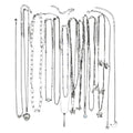 13-piece silver women's necklace set featuring heart, butterfly, pearl, and star charm pendants