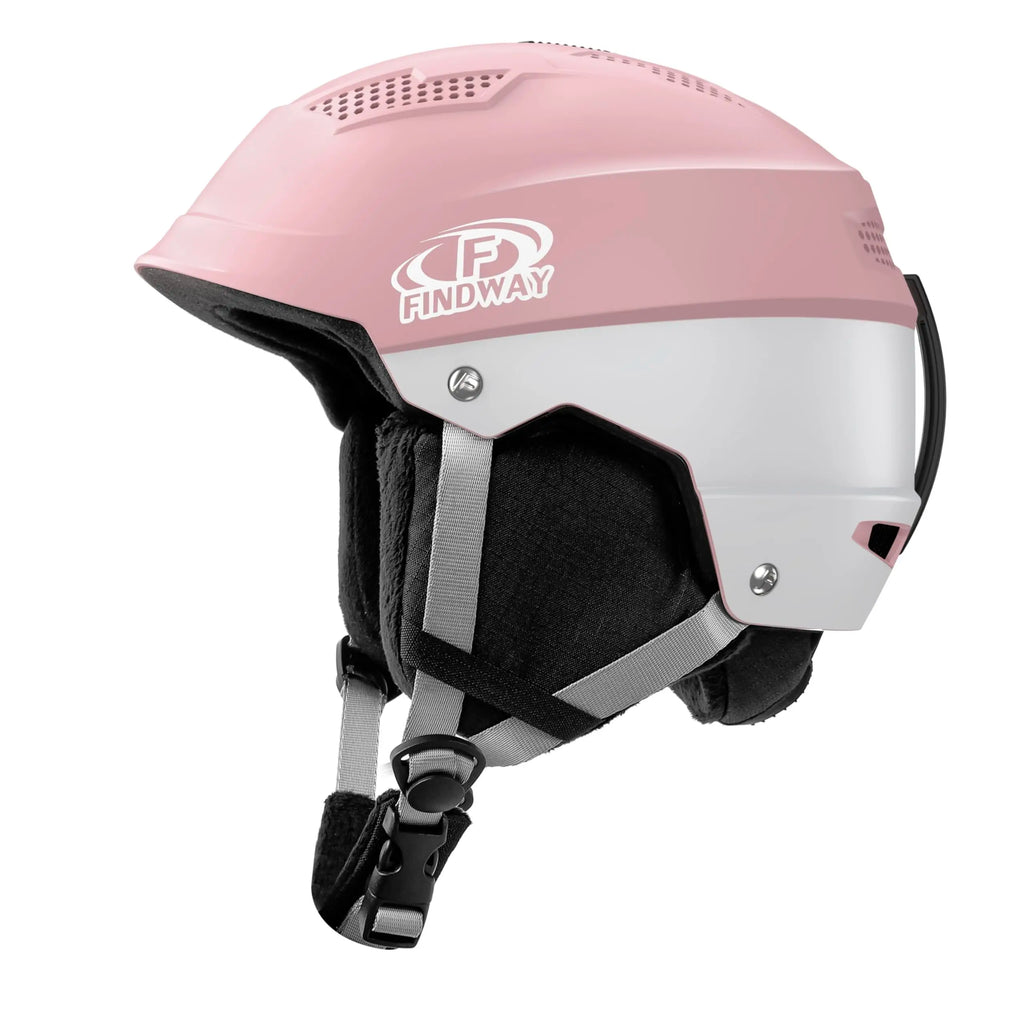 Ski helmet with adjustable vents and goggle compatible design in solid color for winter sports