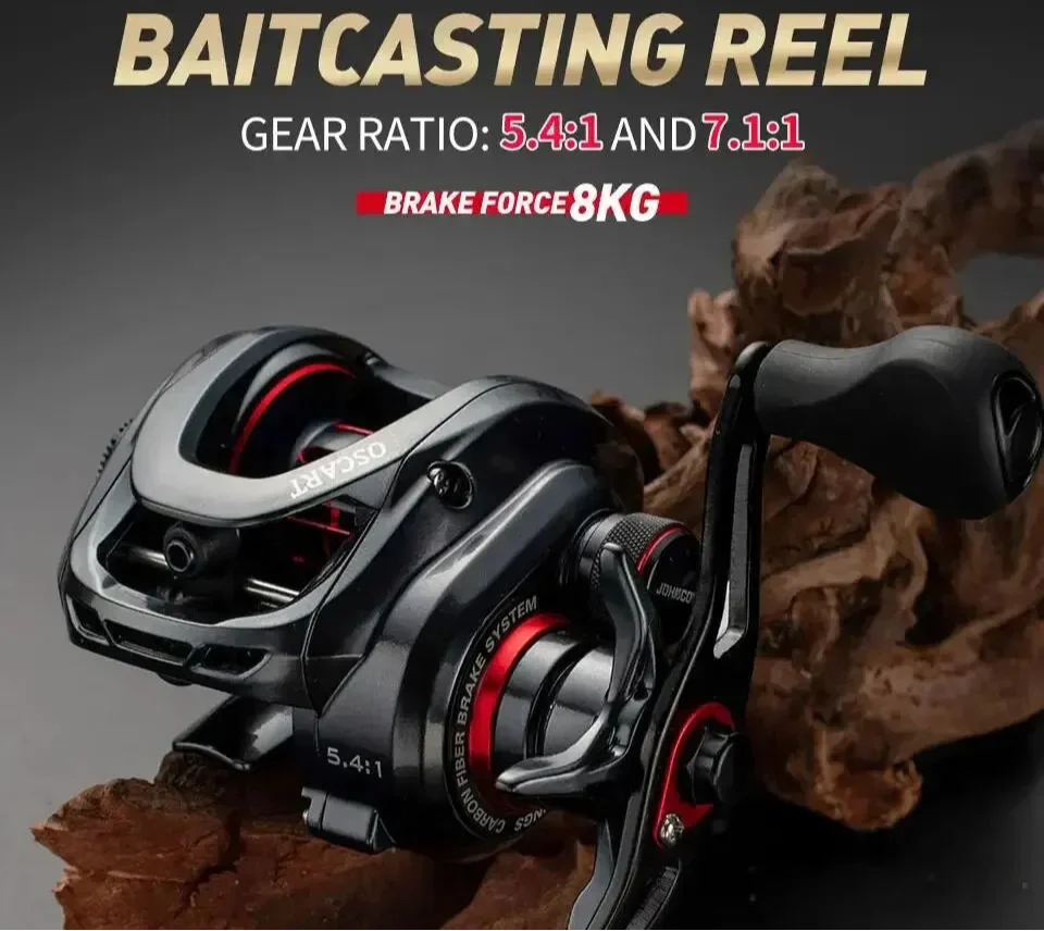Black 9BB baitcasting fishing reel with right hand crank and matching spare spool — view 2