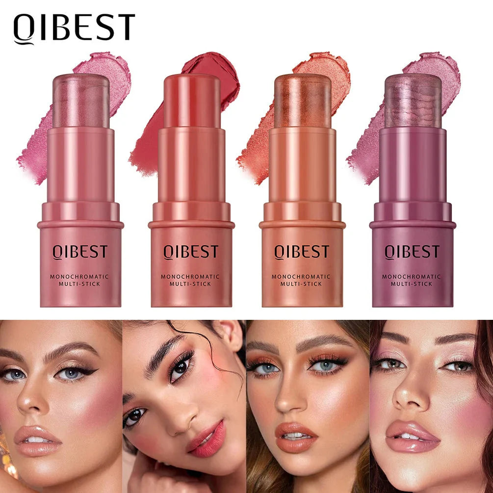 3-in-1 makeup blush stick in a compact twist-up tube for lips, cheeks, and eyes — view 2