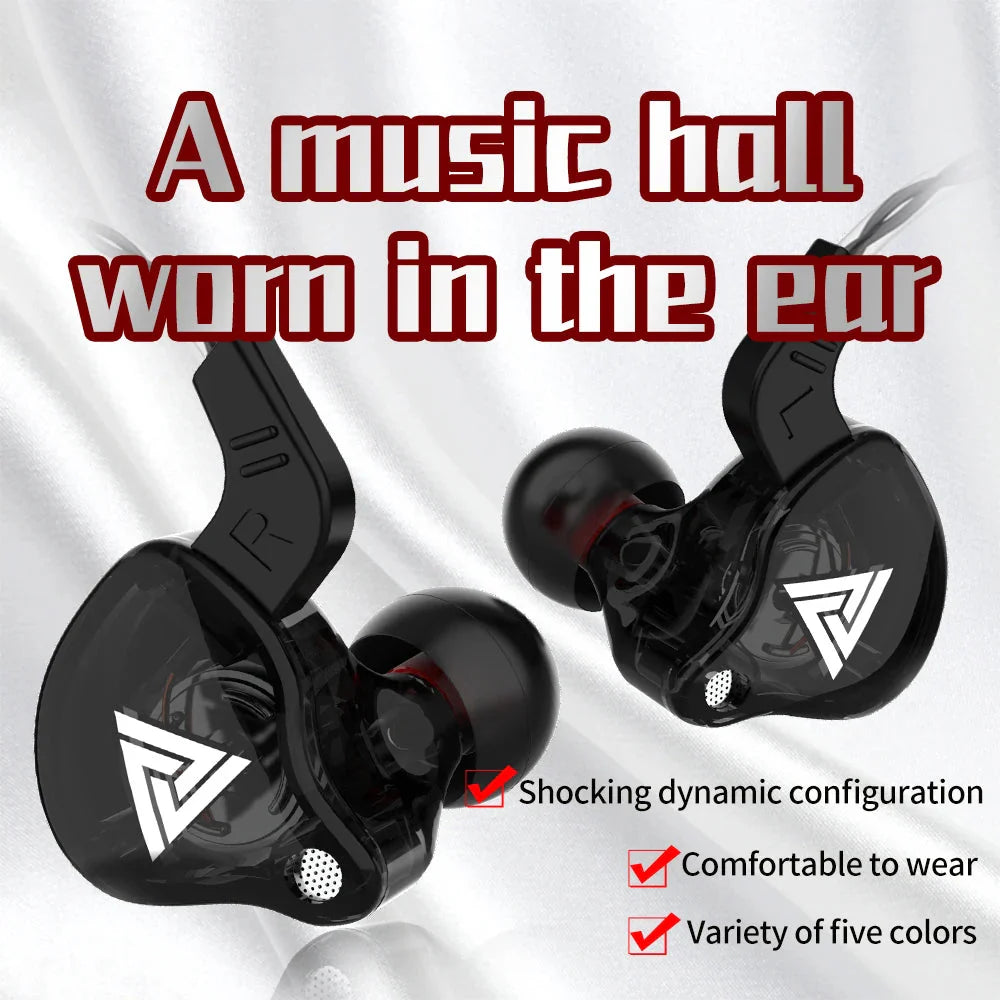 QKZ AK6 3.5mm wired earphones with clear ergonomic earbuds and durable tangle-free cable — view 2
