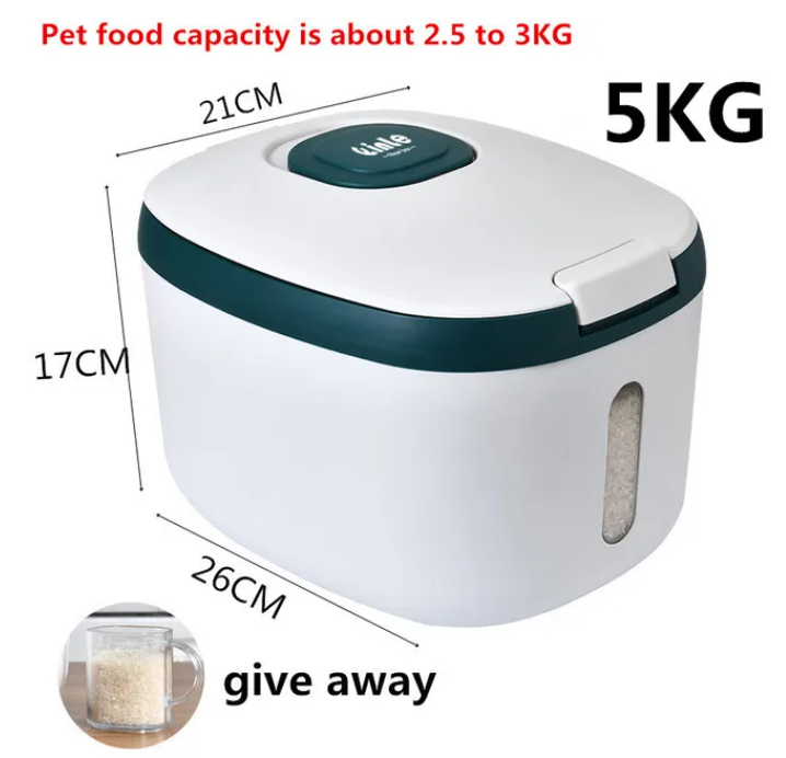 Nano-sealed kitchen food container, white stackable pest-proof storage bin for rice, grains, and pet food. — view 3