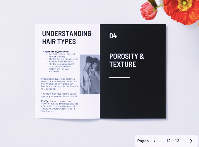 Digital eBook cover for natural hair care and growth guide with DIY treatments and routines — view 2