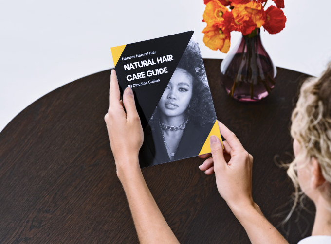 Digital eBook cover for natural hair care and growth guide with DIY treatments and routines — view 3