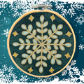 Winter snowflake mini batik craft kit with pre-waxed fabric and 10cm wooden display ring